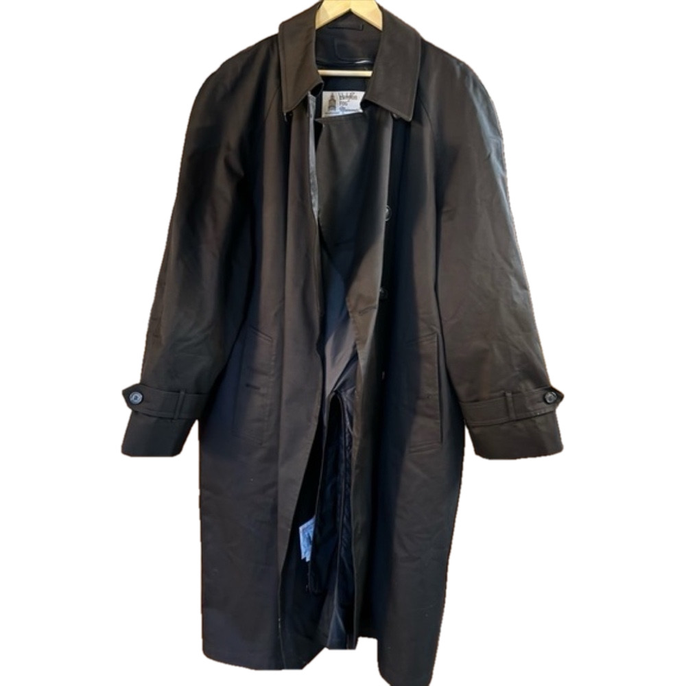 LONDON FOG BLACK TRENCH COAT‎
